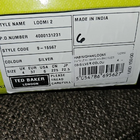 Ted Baker Silver Oxford Shoes with Pink Laces - Picture 11 of 11